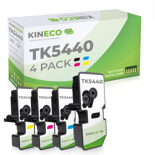 Kineco TK-5440 Toner 4er-Pack kompatibel mit Kyocera ECOSYS MA2100, vier Kartuschen in Schwarz, Cyan, Magenta und Yellow