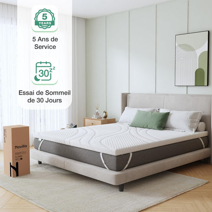 Novilla Gel Memory Foam Matratzen Topper 140x200 - 5 cm Höhe