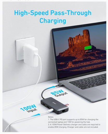 Anker PowerExpand 8-in-1 USB-C Hub mit Dual-HDMI, Ethernet und 85W PD