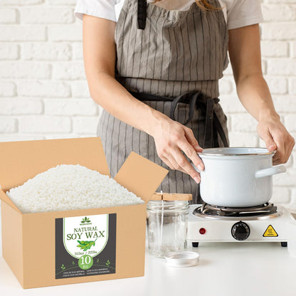 Waxcanpy Sojawachs für Kerzen 10 kg – natürliches Kerzenwachs