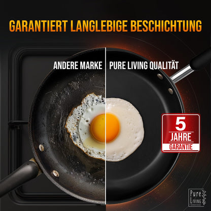 PURE LIVING Bratpfanne 28 cm Edelstahl antihaftbeschichtet Induktion