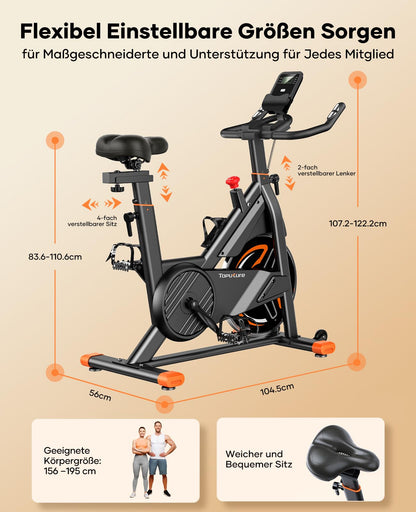 Toputure Heimtrainer TEB3 mit Magnetwiderstand und Pulsmessung