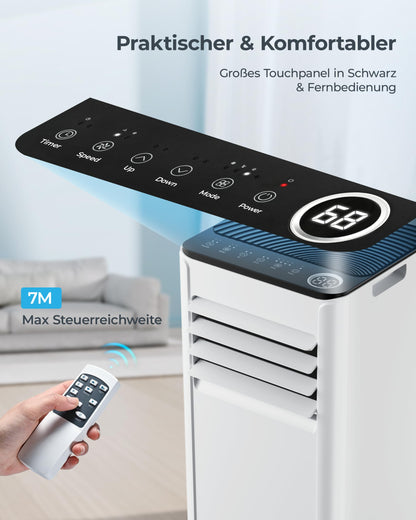 EUHOMY Mobile Klimaanlage 9000 BTU 4-in-1 mit Abluftschlauch