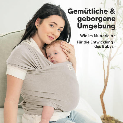 KeaBabies Babytragetuch ergonomisch ab Geburt, Stone Gray