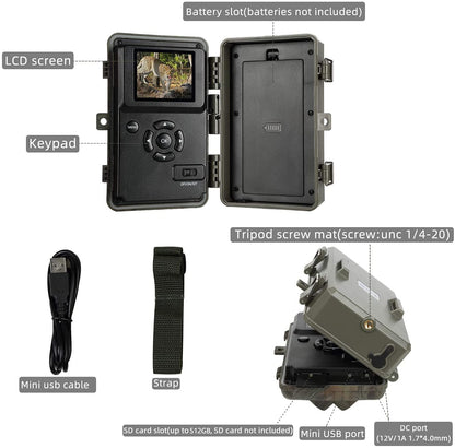Wildkamera A323 64MP 1296P – Nachsichtkamera IP66