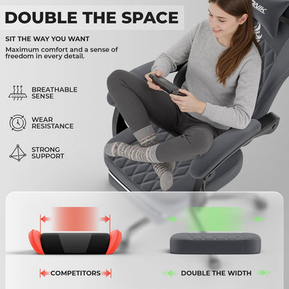 NIONIK Gaming Stuhl ergonomisch, höhenverstellbar, Grau