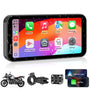Carpuride W603 Motorrad-Display für CarPlay/Android Auto - 6.3 Zoll. Schwarzes Rechteck für Navigation, Musik, Anrufe.