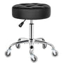BEWISHOME Rollhocker EBYD01B. Schwarzer Rollhocker mit 5 Rollen. Höhenverstellbar und drehbar, ideal für flexible Arbeiten.