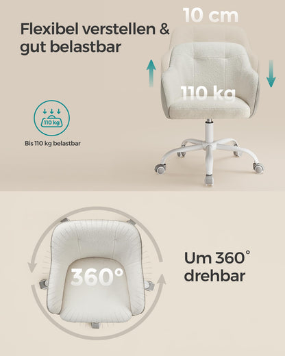 SONGMICS Homeoffice Stuhl Drehstuhl - OBG019W01 cappuccinobeige