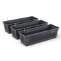 Plastard Blumenkasten Milano 3er Set, 60 cm, Anthrazit, rechteckig, mit Wasserstandsanzeige