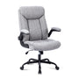 MZLEE Ergonomischer Bürostuhl Drehstuhl: Grauer Stoff, ergonomisch geformt. Ideal für langes, komfortables Arbeiten am Schreibtisch.