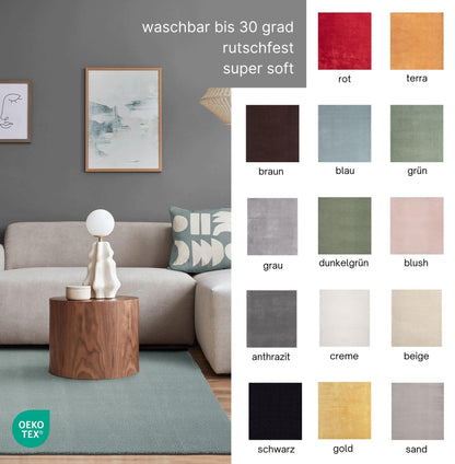 the carpet Relax Flauschiger Kurzflor Teppich - Anthrazit 240x340 cm