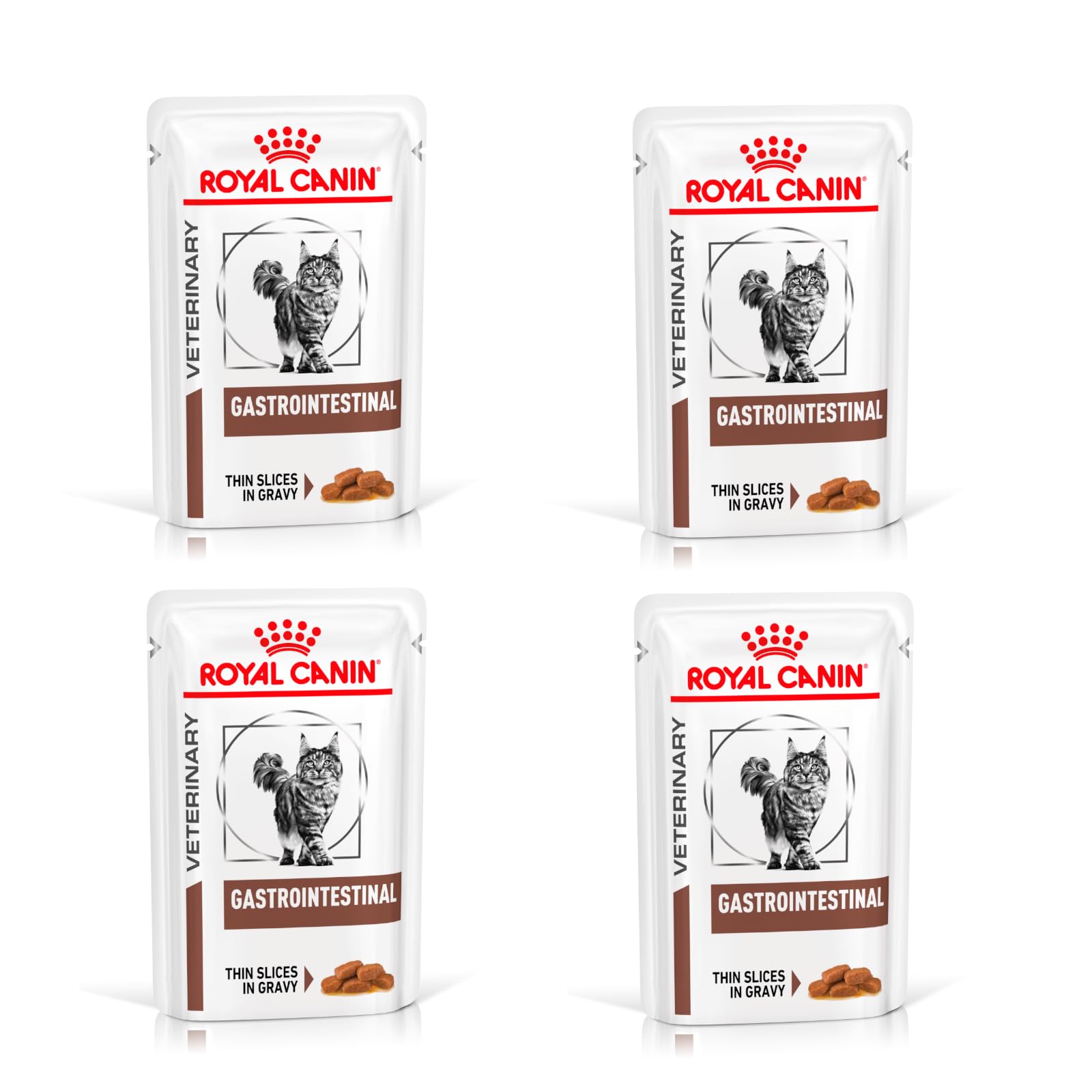 Royal Canin Veterinary Gastrointestinal Nassfutter Katze. Feuchtes, braunes Diätfuttermittel zur Unterstützung der Verdauung bei Magen-Darm-Erkrankungen.