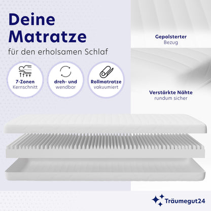 Träumegut24 AquaFlex 7-Zonen Matratze Kaltschaum - 90x200 H2/H3