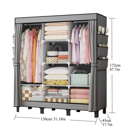 lishbie Stoffschrank DJ-175 tragbarer Kleiderschrank 130 x 45 x 172 cm
