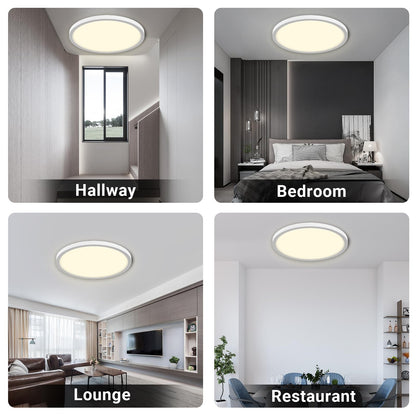 LQWELL LED Deckenleuchte IP44 Badlampe rund flach 36W 4000K