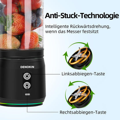 DENOKIN Tragbarer Mixer A8, 700 ml Mini-Standmixer mit Akku