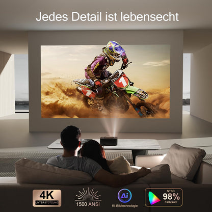 ONOAYO ONO3 Pro Mini Beamer 4K, WiFi 6, Bluetooth 5.4, Dolby Audio