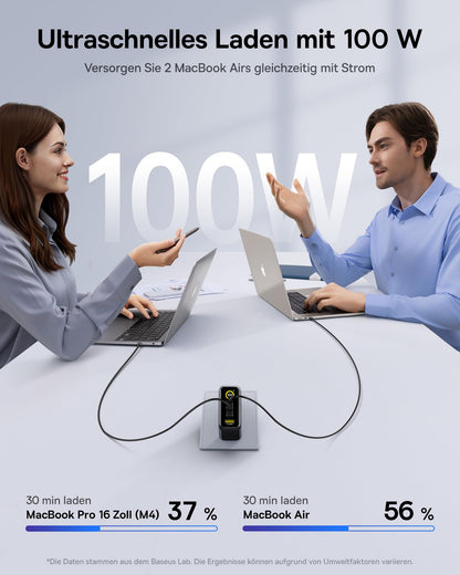 Baseus Picogo 100W USB-C Ladegerät mit Smart Display, GaN 3-in-1