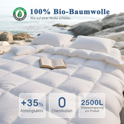 APSMILE Daunendecke 135x200 - Ganzjahres Medium Weiss