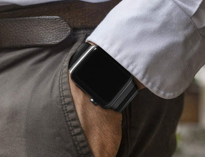 NewWays Edelstahl Gliederarmband für Apple Watch, Schwarz