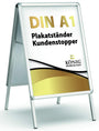 Dreifke Keitum Kundenstopper - DIN A1 Silber beidseitig wetterfest. A-förmiger Werbeaufsteller für zwei DIN A1 Plakate im Außenbereich.
