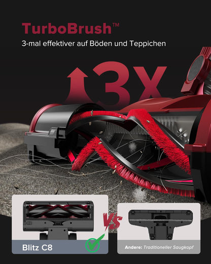 Vexilar C8 6-in-1 Stielstaubsauger mit Kabel, 60 kPa, 600 W, 1,5 l