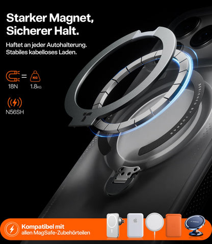 TORRAS Ostand Q3 Air Hülle mit Ständer für iPhone 17 Pro – schwarz