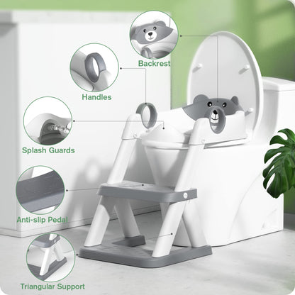 Rabb 1st Toilettentrainer mit Treppe, 2-in-1 Kindertoilettensitz