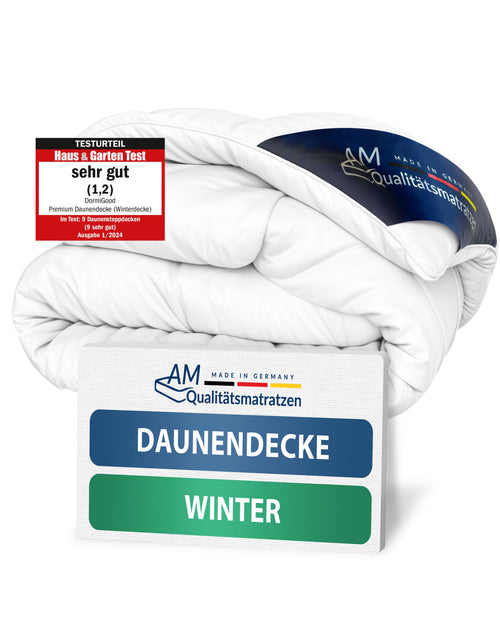 DormiGood Daunendecke Winter, 135x200 cm. Rechteckig, weiß, voluminös. Bietet hohe Wärmeisolation für erholsamen Schlaf.