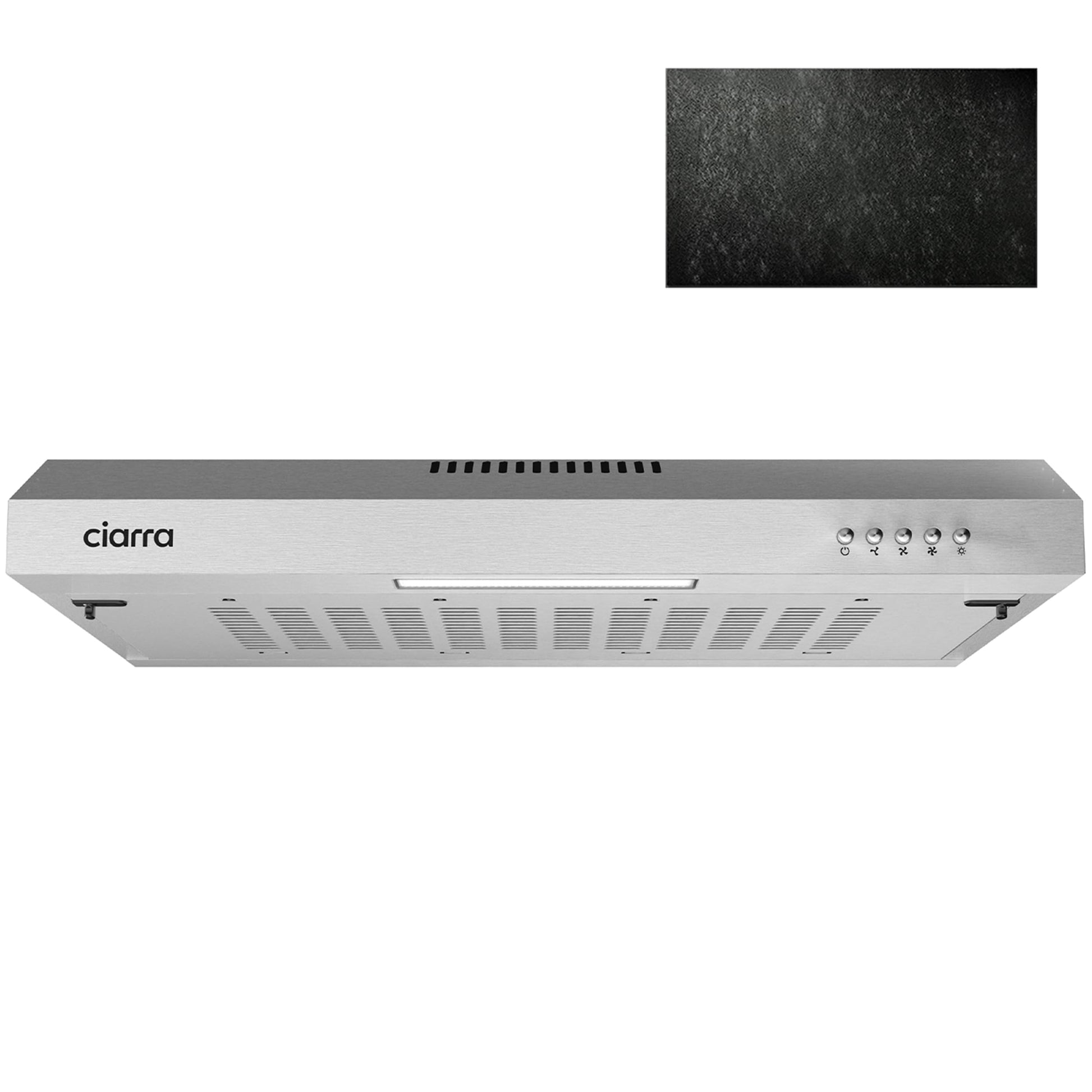 CIARRA Dunstabzugshaube 60cm Unterbauhaube, silber. Für Abluft und Umluft, sorgt für saubere Küchenluft.
