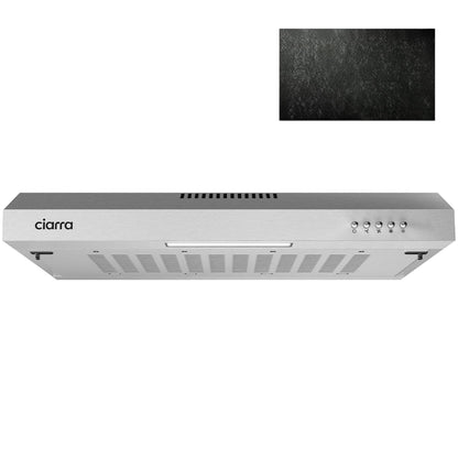 CIARRA Dunstabzugshaube 60cm Unterbauhaube, silber. Für Abluft und Umluft, sorgt für saubere Küchenluft.