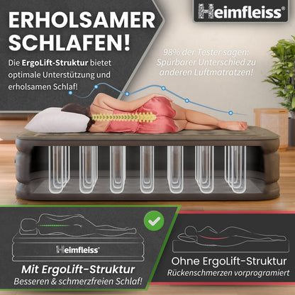 Heimfleiss Luftbett selbstaufblasend 100x200 cm für 1 Person