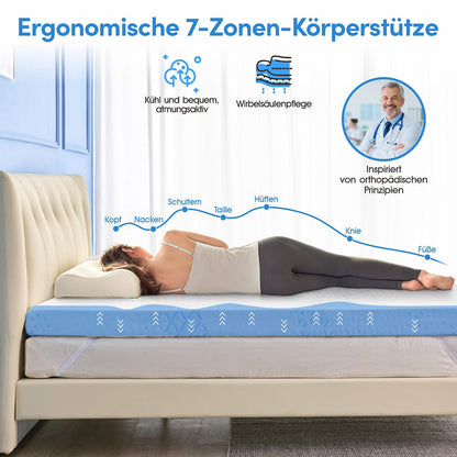 Grbsy PureNest Matratzentopper 180x200 cm, H5/H6, Gel-Memory-Schaum
