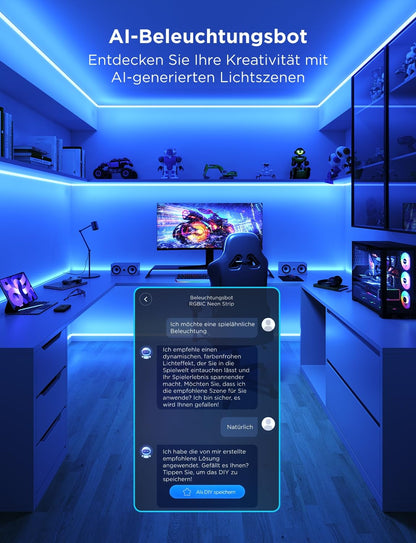 Govee Neon LED Streifen RGBIC 5M für Sockelleiste – Matter