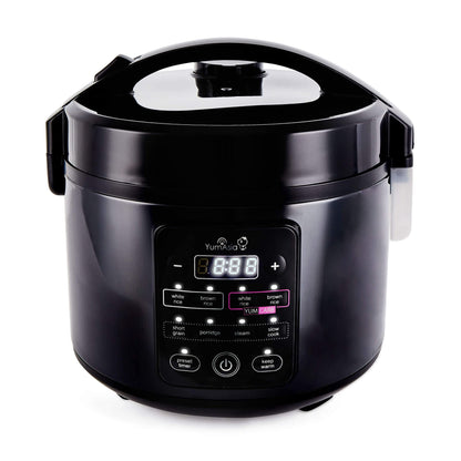 Yum Asia Kumo YumCarb Reiskocher mit Keramikschale, 1 Liter – Gehäuse aus dunklem Edelstahl mit LED-Display
