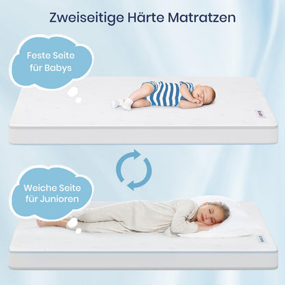 BedStory Babymatratze 70x140 cm, 2 Härtegrade, waschbarer Bezug