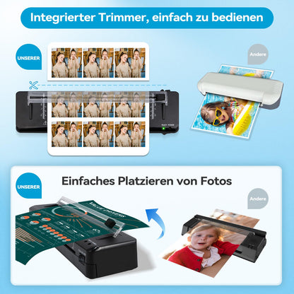 BAYGE Laminiergerät A3 mit Papierschneider und 40 Laminierfolien