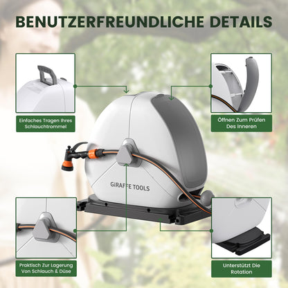 Giraffe Tools Schlauchtrommel NW25 ausziehbar, 25 m, Bodenmontage