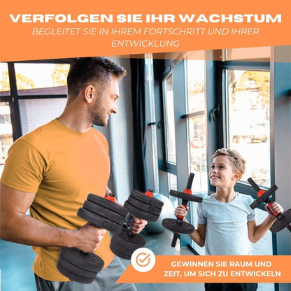 Mobiclinic Extenfit Hantelset 2 in 1, verstellbar, 2-20 kg, Stahl