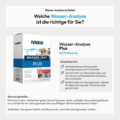 IVARIO Plus Labor-Wassertest-Set für Trink- und Leitungswasser
