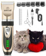oneisall X2 Tierhaarschneidemaschine für Katzen und Hunde, Gold, mit LCD-Anzeige und sechs Aufsätzen