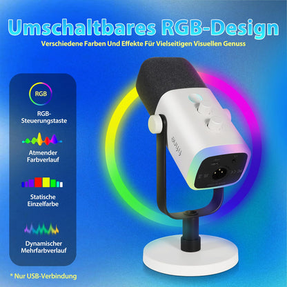 FIFINE MI13 Dynamisches Mikrofon USB/XLR für Streaming Podcast Gaming