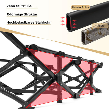 ATORPOK Campingbett Feldbett klappbar extra breit - Schwarz