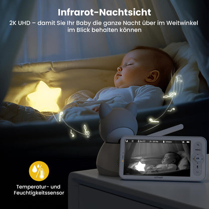 ieGeek Baby1T 2K Babyphone mit Kamera und 5-Zoll-Monitor
