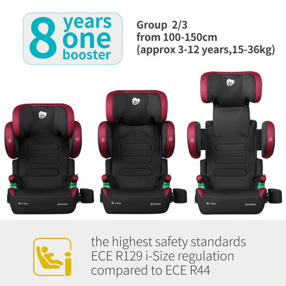 globalkids Kindersitz i-Size R129 Sitzerhöhung – 100-150cm Isofix