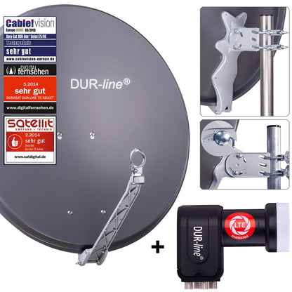 DUR-line Select 75/80cm Sat-Anlage 4 Teilnehmer Anthrazit