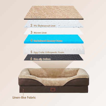 EHEYCIGA Orthopädisches Hundebett Memory Foam - Für kleine Hunde, Braun