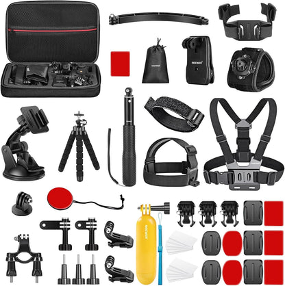 NEEWER 51-in-1 Action Kamera Zubehör Kit für GoPro, Insta360, DJI Osmo mit Aufbewahrungsbox