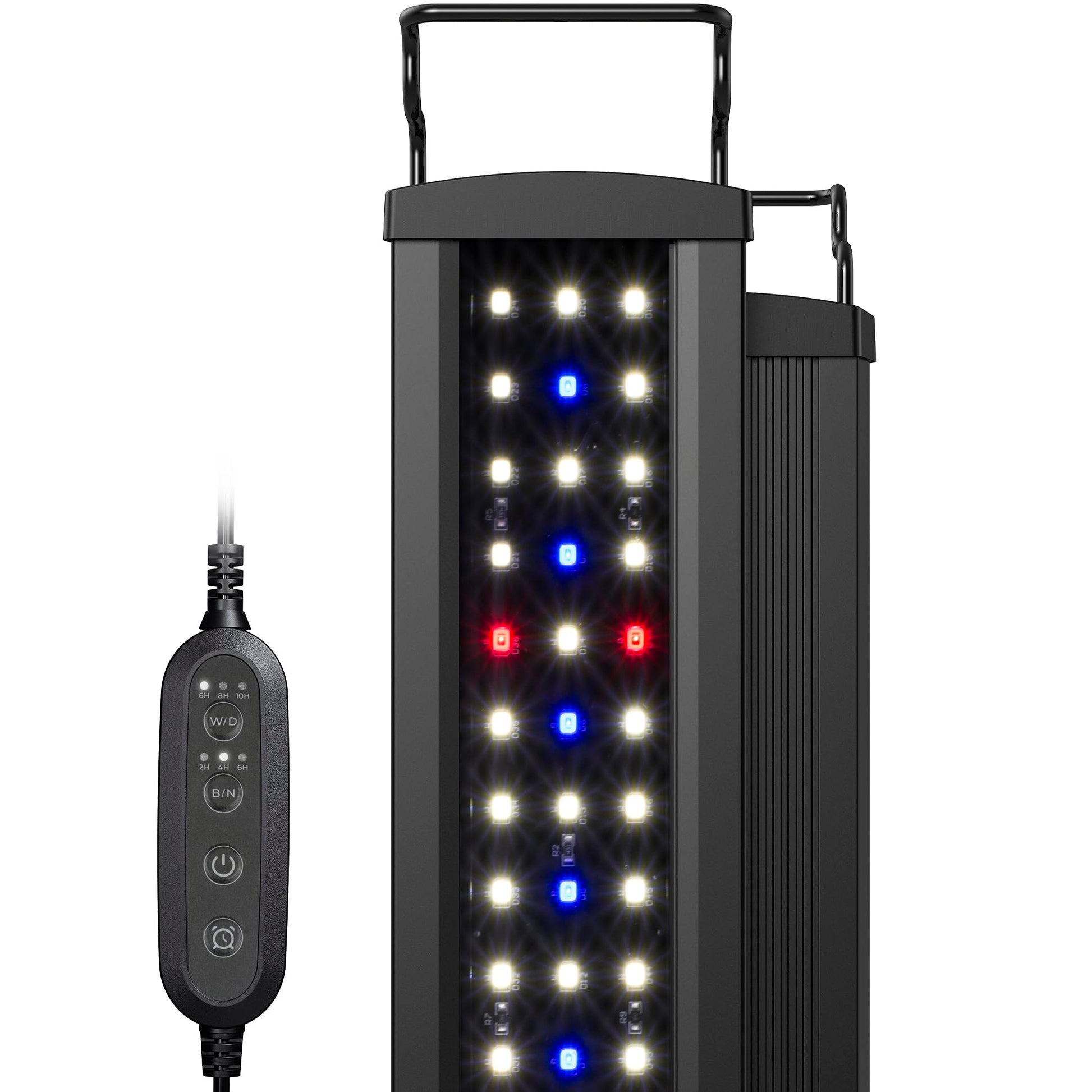 NICREW SlimLED Plants Aquarium Beleuchtung 120-140cm 32W: Lange, schlanke schwarze LED-Leiste zur Pflanzenbeleuchtung im Süßwasseraquarium.